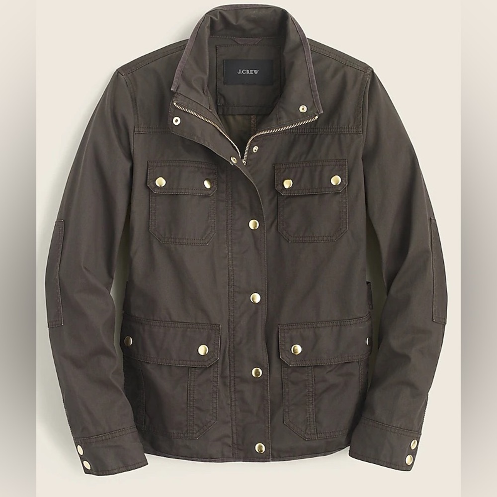 Jcrew Olive Green Downtown Cotton Field Jacket | Medium